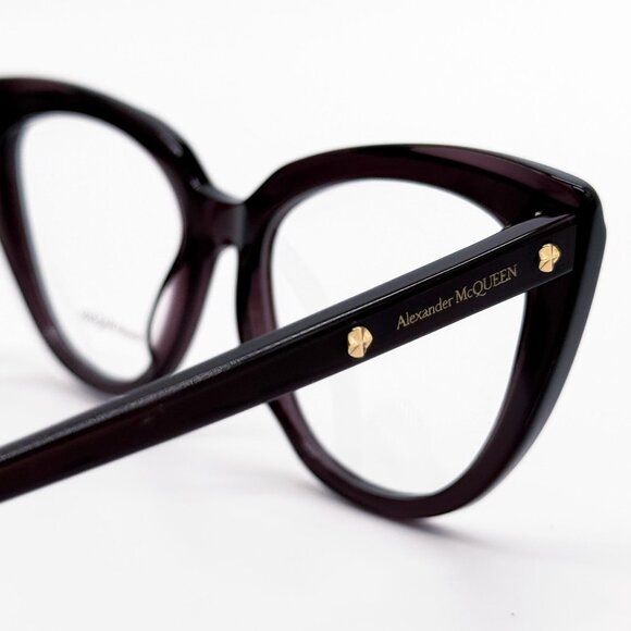 NEW ALEXANDER MCQUEEN EYEGLASSES AM0253O 003 CAT EYE VIOLET WOMEN EYEWEAR - Picture 5 of 8